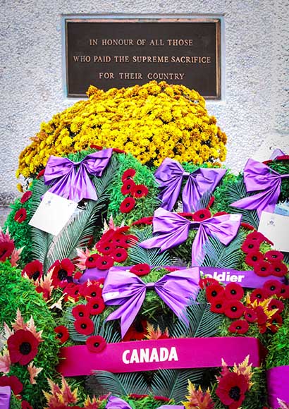 STITTSVILLE, ON. November 11 2015. Wreaths placed at the Cenetoph. (Barry Gray / StittsvilleCentral)