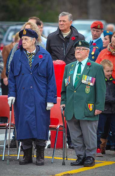 STITTSVILLE, ON. November 11, 2015. Vetrans standing as Last Post is played. (Barry Gray/ StittsvilleCentral)