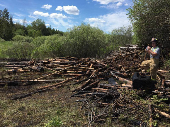 Brush fire behind Birchland Drive on Sunday, May 28