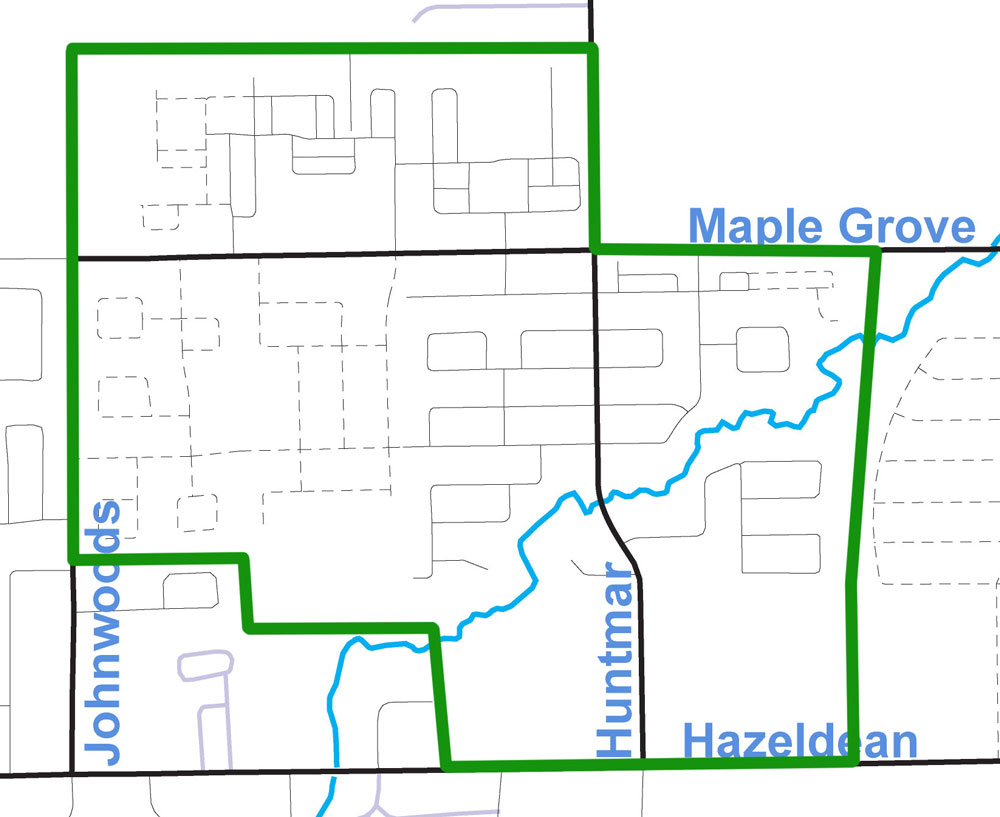 Boundaries of the Fairwinds-Poole Creek Community Association