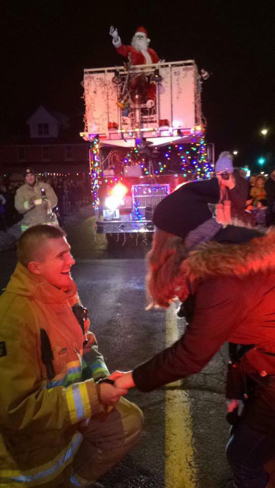 She said yes! Josh Gibeault and Megan Faulkner got engaged at the Parade of Lights on November 26, 2016.