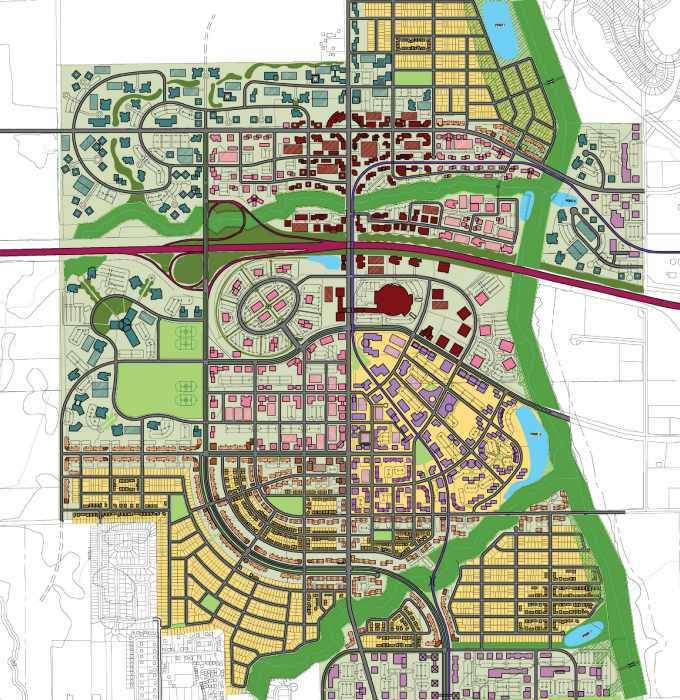 The Kanata West Concept Plan covers a large section of west Kanata and Stittsville, with Canadian Tire Centre in the middle.