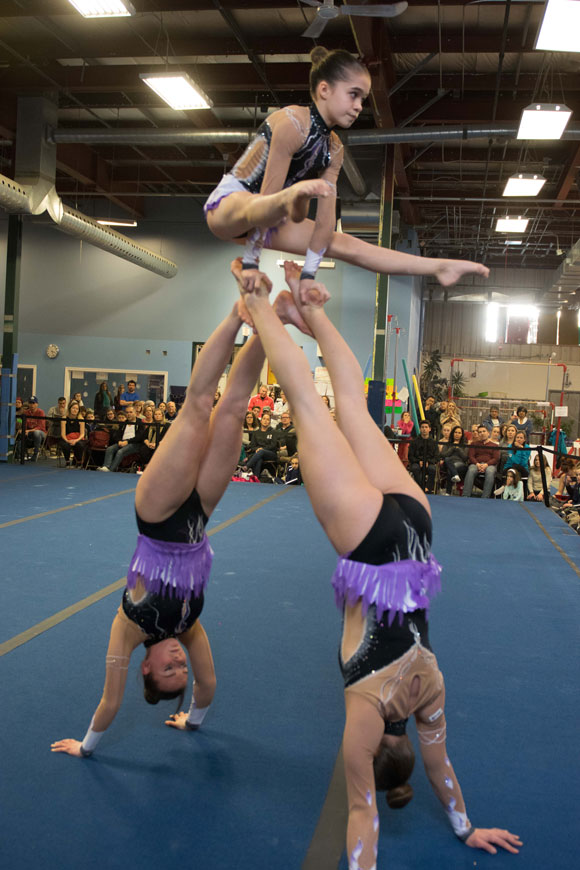 Olympia Gymnastics acro competition. Photo by Dan Pak.