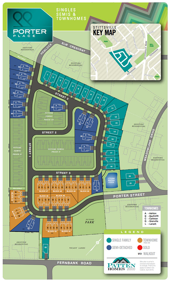 Porter Place subdivision map.