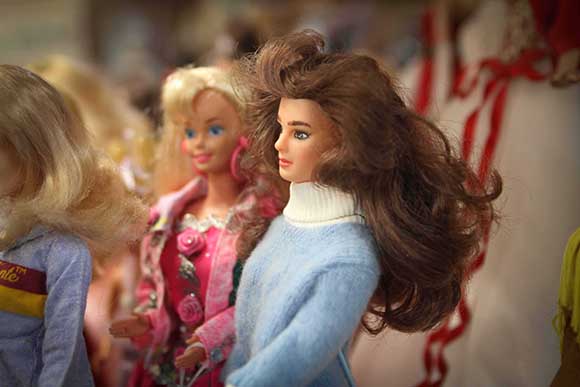 Some of the Barbies on display at the Flea Market & Kondruss Galleries on Carp Road.   (Photo by Barry Gray/For StittsvilleCentral.ca)