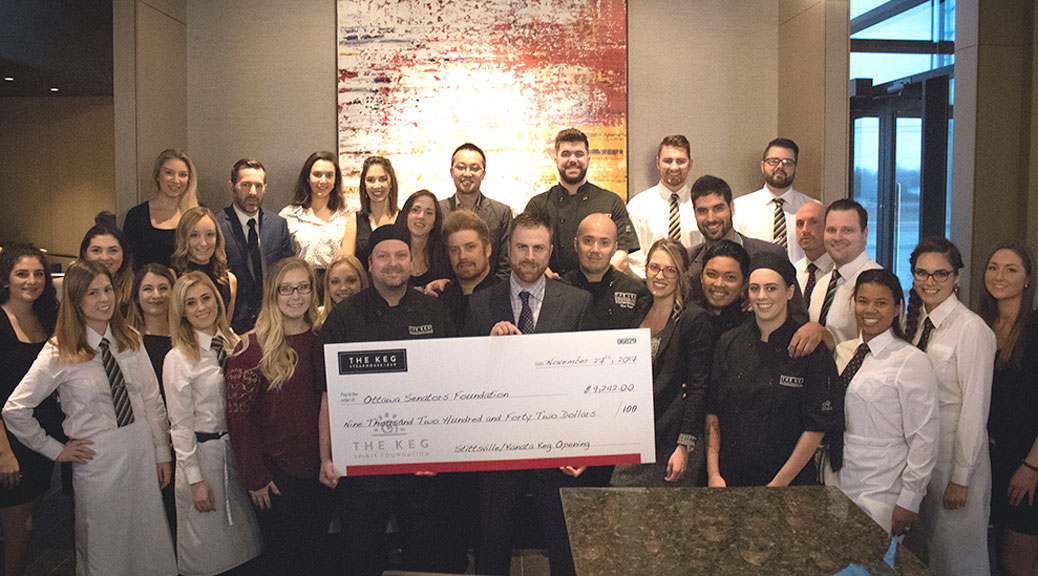 Following a longstanding Keg tradition, new staff prepared for opening day by fundraising for a local charity through The Keg Spirit Foundation. Guests were invited to enjoy a special menu the weekend prior to the official opening in exchange for a $10 donation to benefit the Ottawa Senators Foundation. The event raised a total of $9,242.