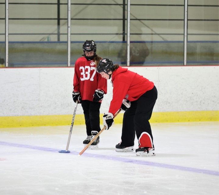 Volunteers on the ice