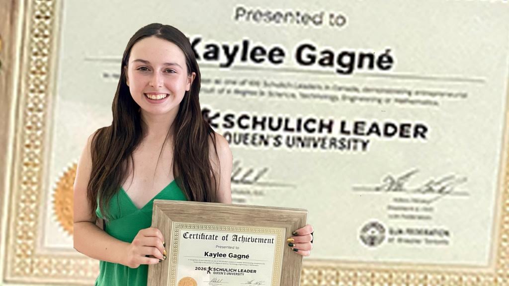 Stittsville's Kaylee Gagné of École secondaire catholique Paul-Desmarais awarded one of Canada's most prestigious scholarships