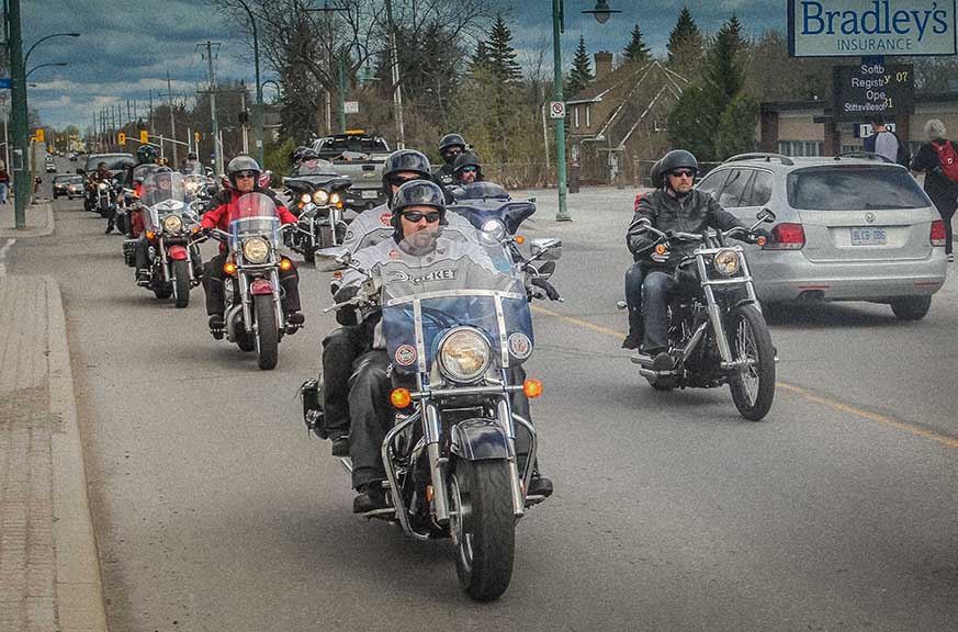 STITTSVILLE, ON. May 7. 2016 Over 300 bikes participated in the 150km Charity Ride for Disabled Veterans in support of Wounded Warriors. They began the ride at Brown’s Independant. Barry Gray (StittsvilleCentral)