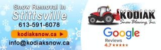 Kodiak Snow Blowing on Stittsville Central