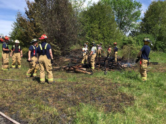 Brush fire behind Birchland Drive on Sunday, May 28