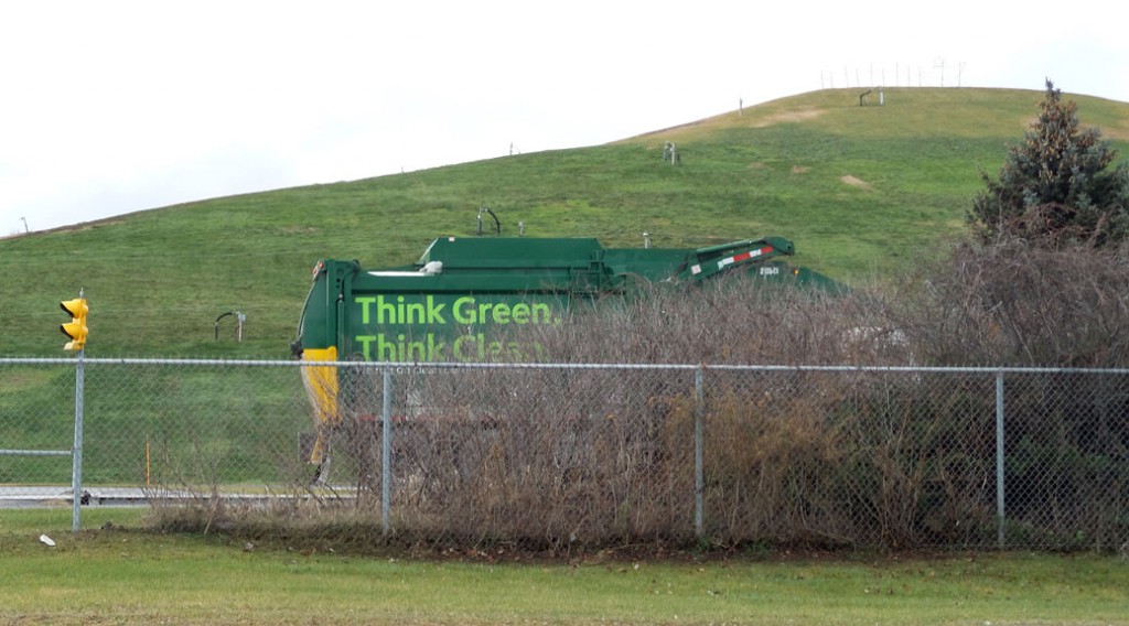 A garbage truck arrives at the Carp Road Landfill. It's now operated as a transfer station.
