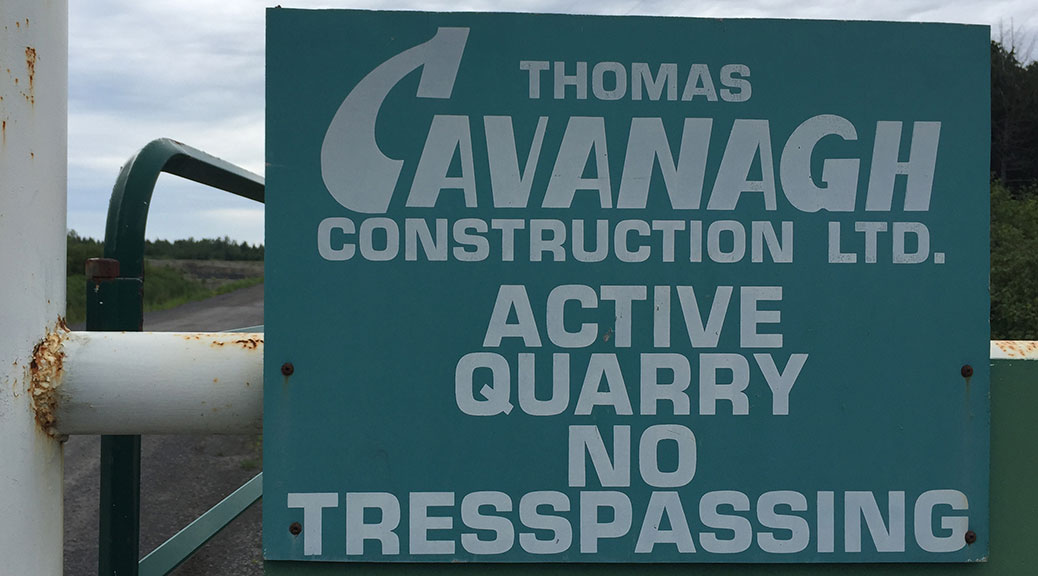 Entrance to Cavanagh Quarry. Photo by Jordan Mady.