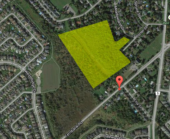 Approximate location of the proposed development at 6279 Fernbank Road