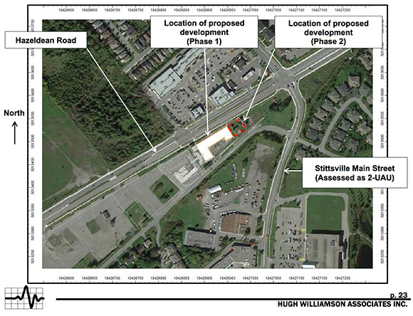 Location of the proposed retirement home on the former flea market lands on Hazeldean Road.