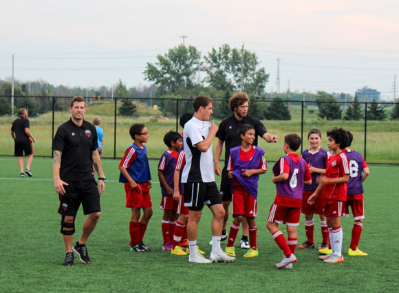 WOSC players train with the Ottawa Fury on August 18, 2015.