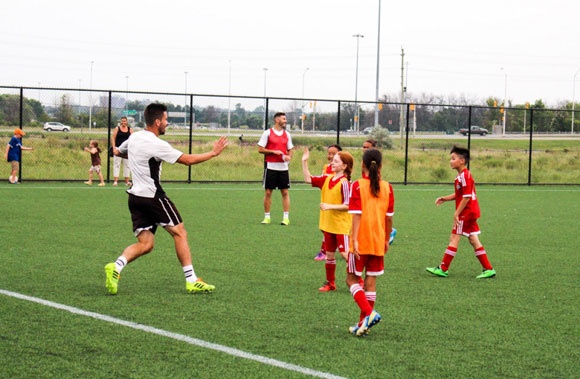 WOSC players train with the Ottawa Fury on August 18, 2015.