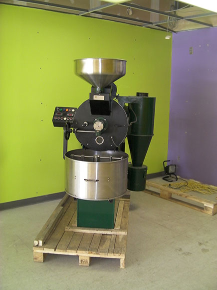 The "Rolls Royce of Roasters", shown here when the coffee shop was under construction in 2010.  Photo supplied by Paul Jay.