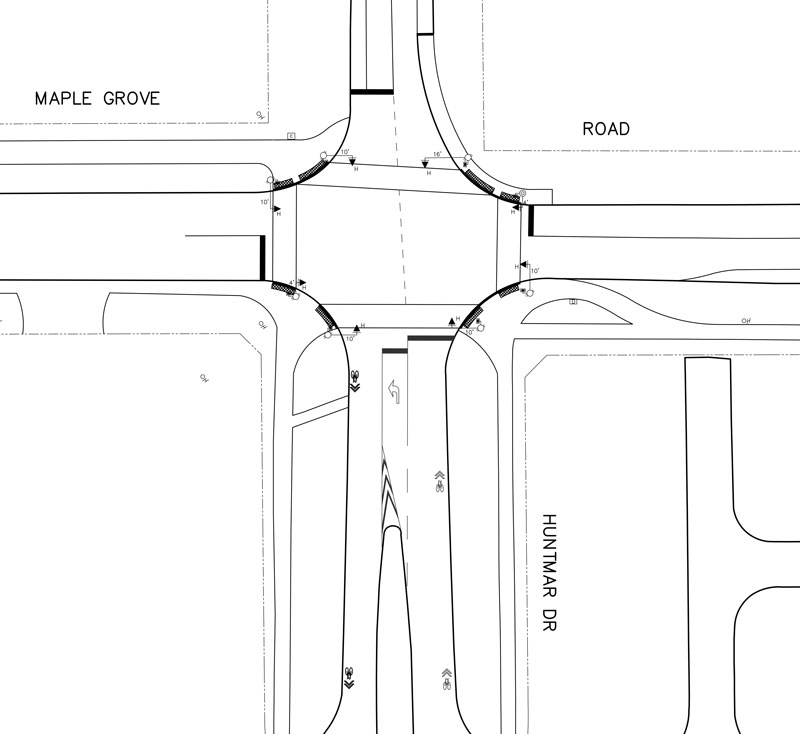 New lane configuration for Huntmar-Maple Grove