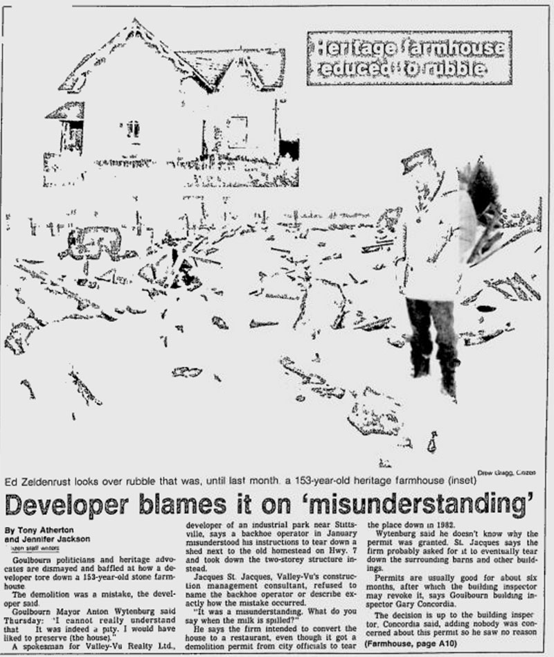Ottawa Citizen February 1985: The McCurdy House Misunderstanding, via Google News