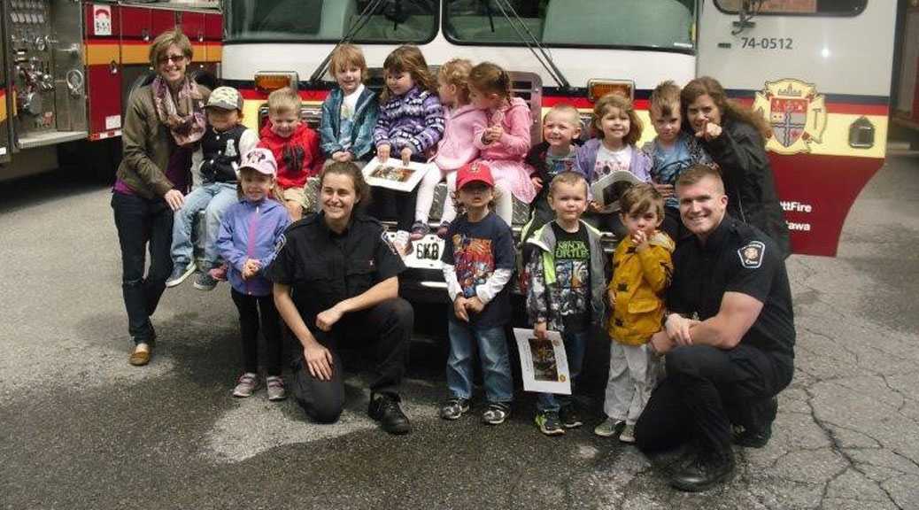 Stittsville Co-Operative Nursery School visits fire station 81