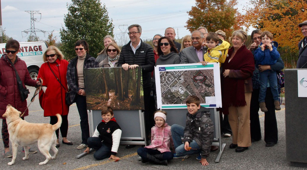 Mayor Jim Watson and Councillor Shad Qadri joined local residents on Tuesday to announce plans to protect the Shea Woods. Photos by Frank Cianciullo.