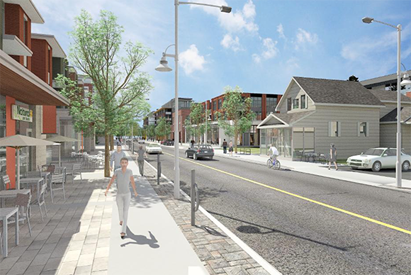 Artist's rendering of what the "village core" near Stittsville Main Street and Abbott could look like in the future. 