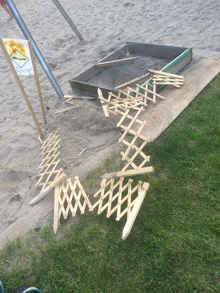 Vandals wrecked an enclosure used to protect snapping turtle eggs at Stitt Park.