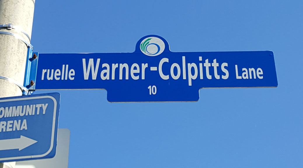 Warner-Colpitts Lane is named after Sterling Warner and Ian Colpitts, two Stittsville volunteers who were instrumental in building the Johnny Leroux Arena. We should recognize more of our community leaders - past and present - through commemorative street names.
