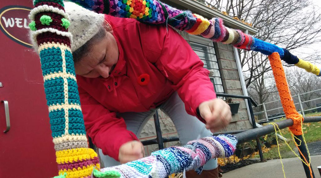 Yarn Bombing at the Goulbourn Museum